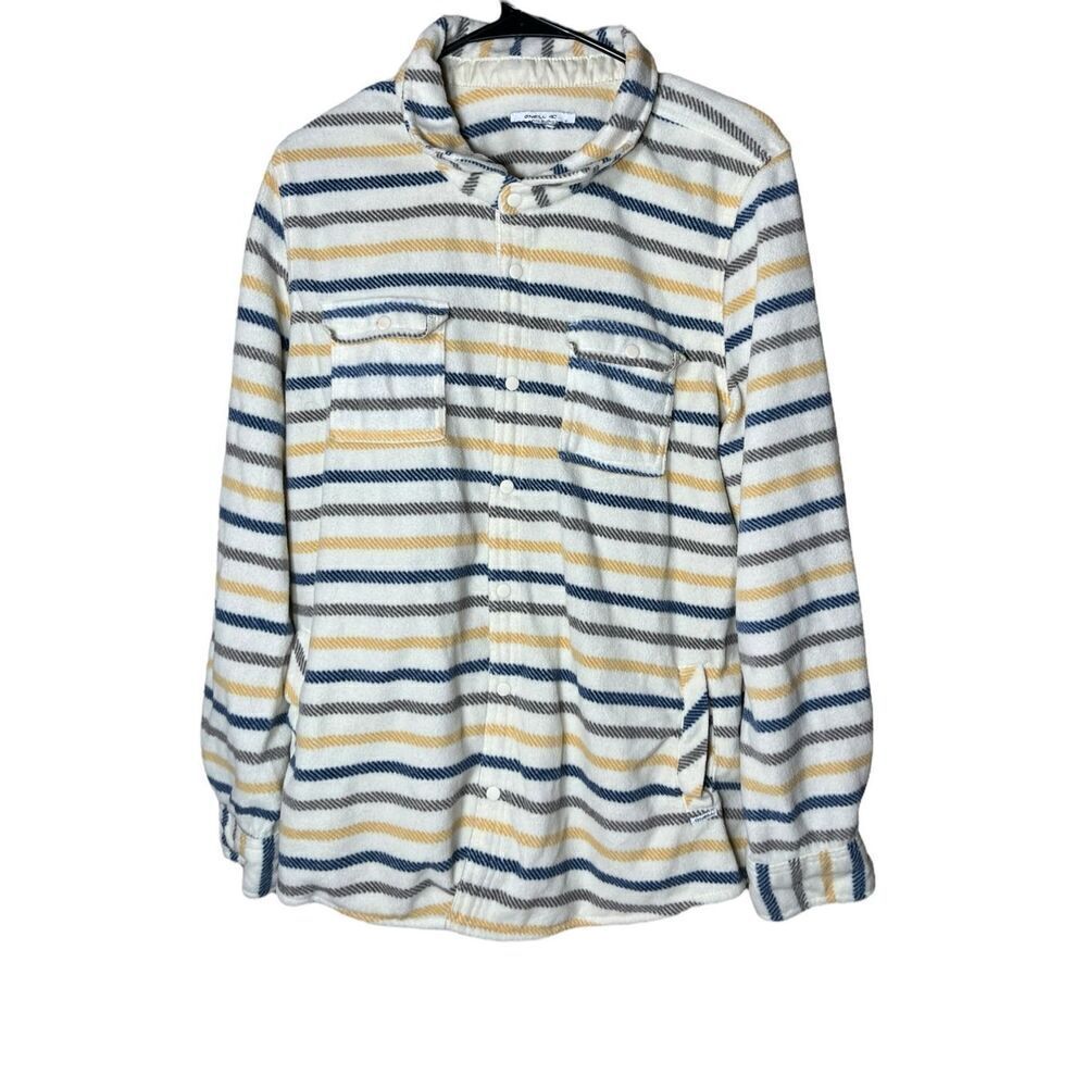 O'neill Men’s striped Snaps down the front long sleeve fleece shirt